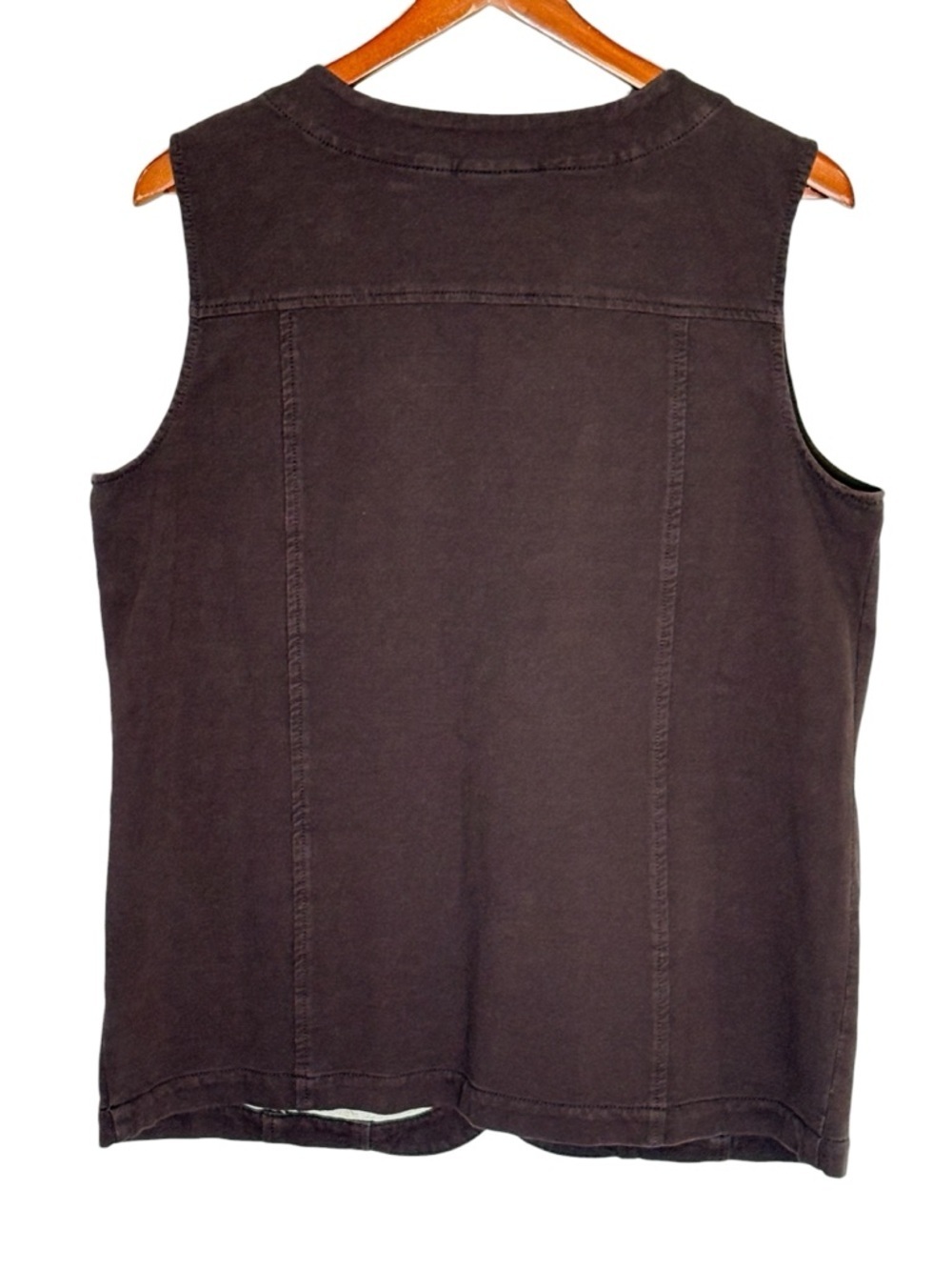 NWT Quacker Factory Brown Sparkle & Shine Rhinestone Twill Vest • Size Medium - Picture 4 of 10